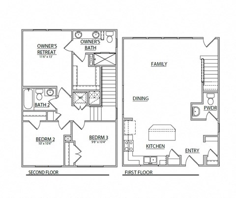 the second and third floor floor plans of a house